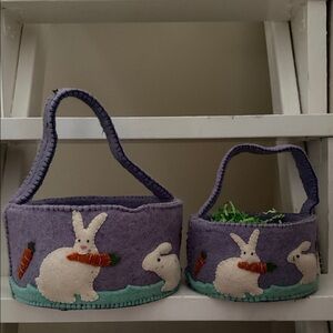 Purple Felt Bunny Baskets